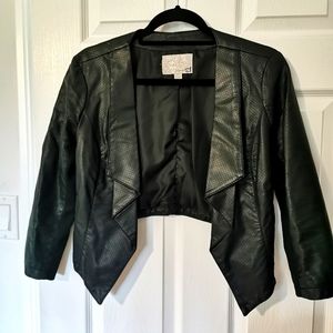 Faux leather crop  jacket